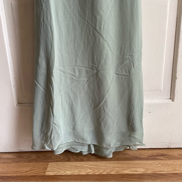 Birdy Grey NWT Moni Convertible Halter Back Chiffon Bridesmaid Dress Green XS - Picture 8 of 12